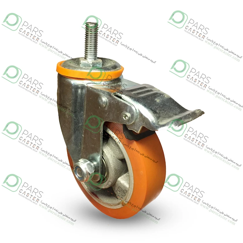 چرخ دایکاست پلی اورتان پیچی ترمزدار پارس